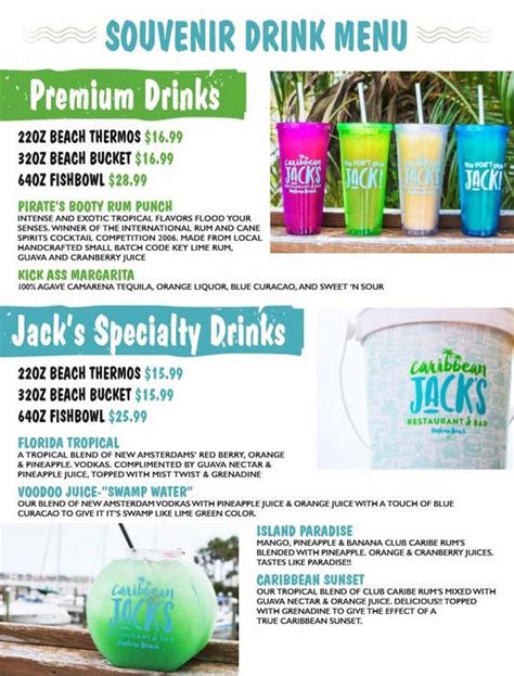 caribbean jacks restaurant menu